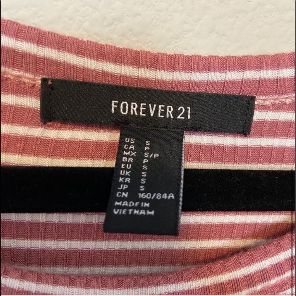 🎀Forever21 Pink & White Striped T-Shirt Dress🎀 - Picture 5 of 5